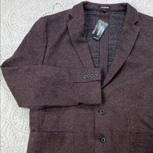 Express Burgundy NWT Wool Blend Suit Blazer - Men’s Slim 46R